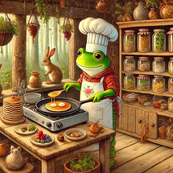 Bajka o żabce-kucharce w leśnej restauracji
