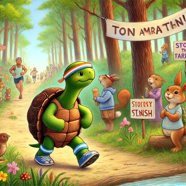 Bajka o żółwiu, który chciał wygrać maraton